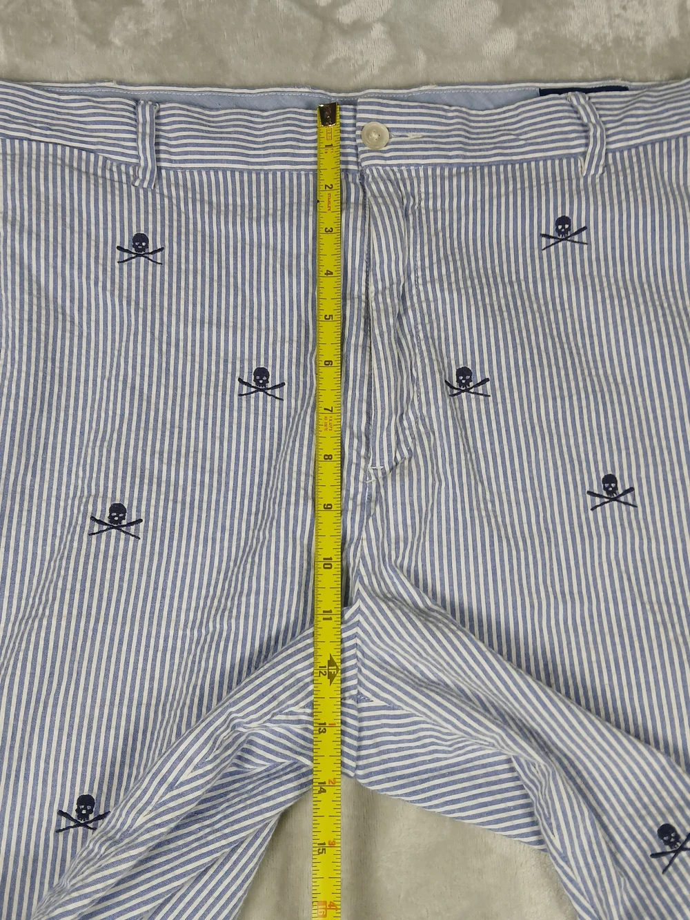 Polo Ralph Lauren Seersucker Shorts 38 Men's Skull All Over Print